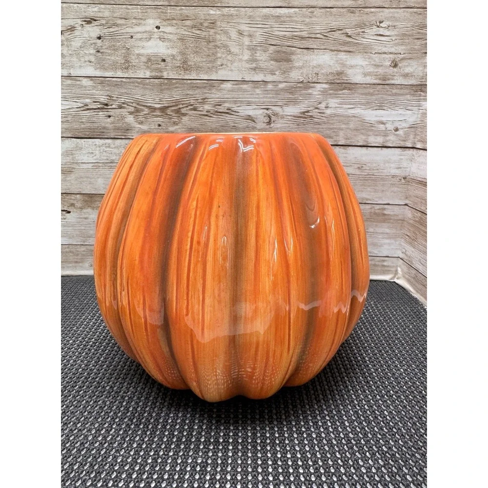1989 Omnibus OCI Fitz & Floyd Ceramic Pumpkin Halloween Cookie Jar Mouse VTG